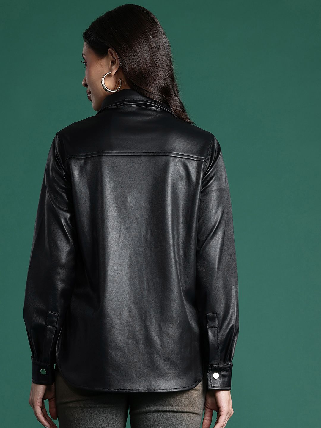 DressBerry Faux Leather Shirt