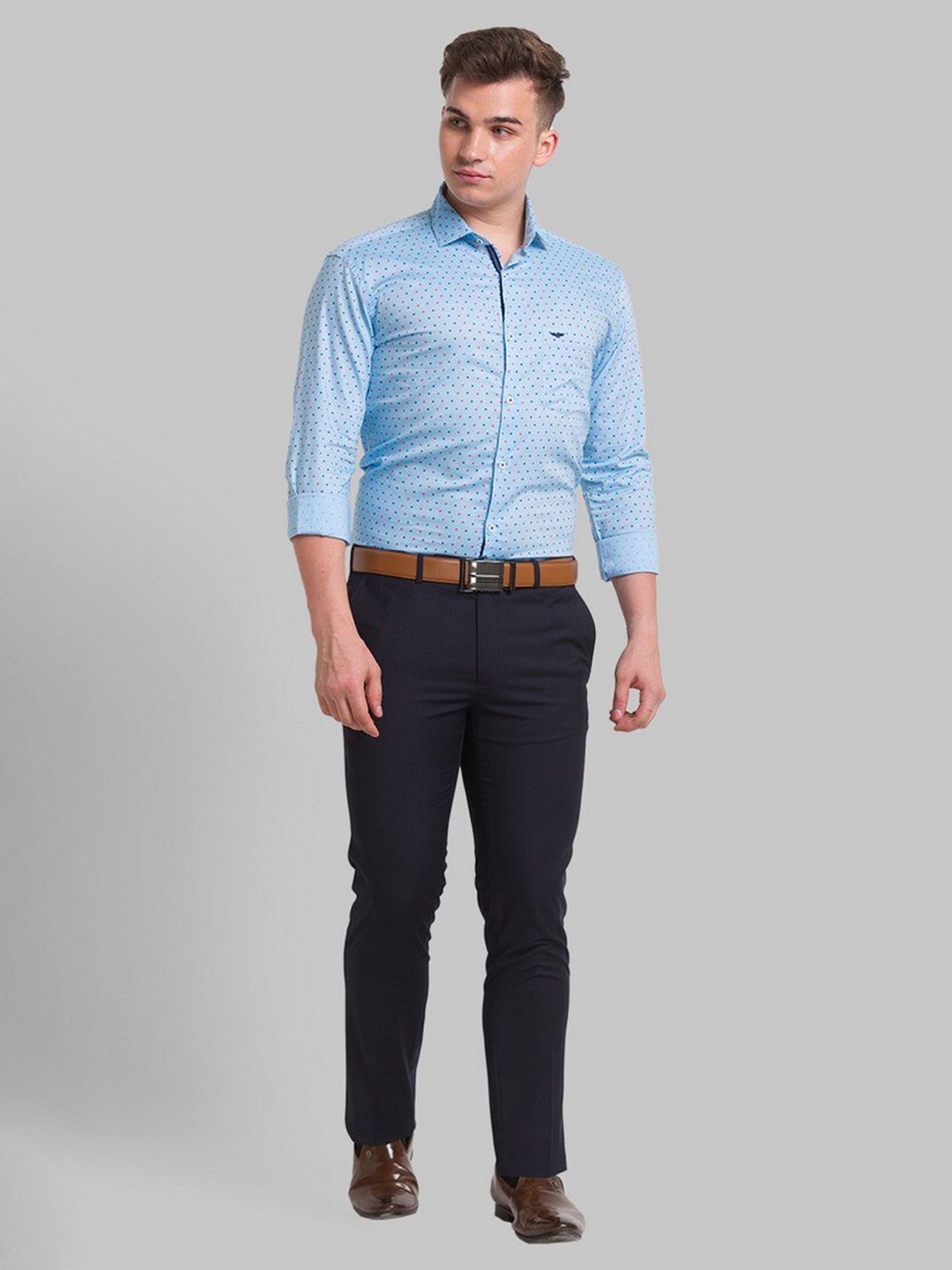 Park Avenue Men Blue Slim Fit Printed Formal Shirt