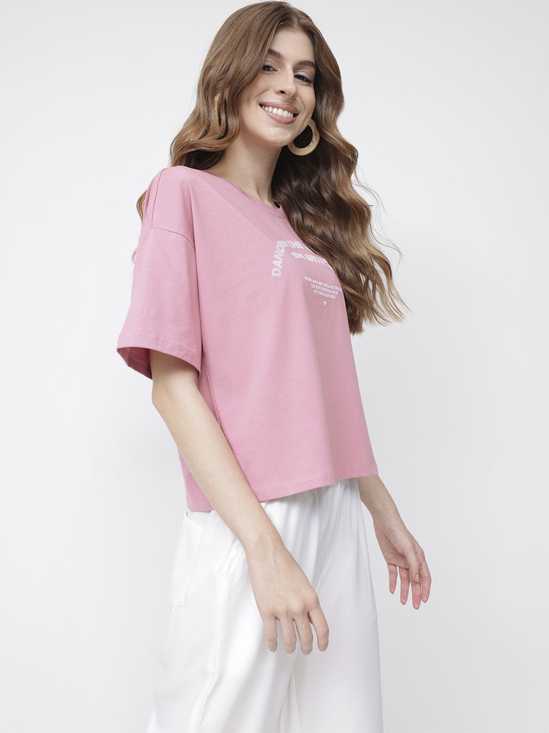DressBerry Beach Babe Waves Printed Boxy T-shirt