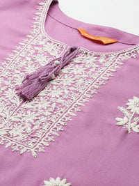 Indo Era Women Floral Embroidered Thread Work Kurta