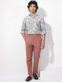 RARE RABBIT Men Sakura Slim Fit Floral Opaque Printed Shirt