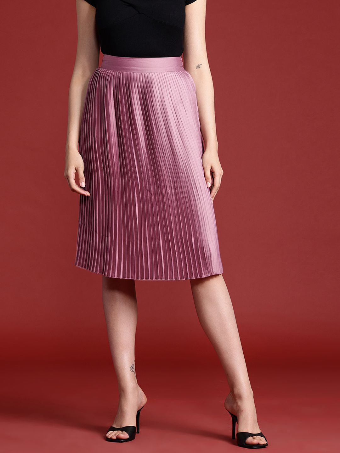 all about you Accordion Pleats Flared Skirt