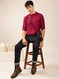 Anouk Mandarin collar Pathani Short Kurta