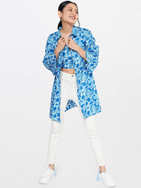 Global Desi Women Open Front Pure Cotton Longline Shrug