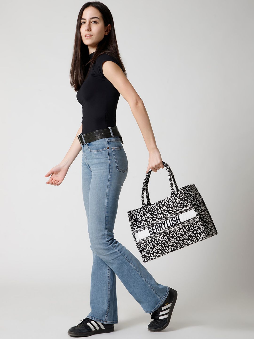Berrylush Animal Printed Structured Shopper Tote Bag