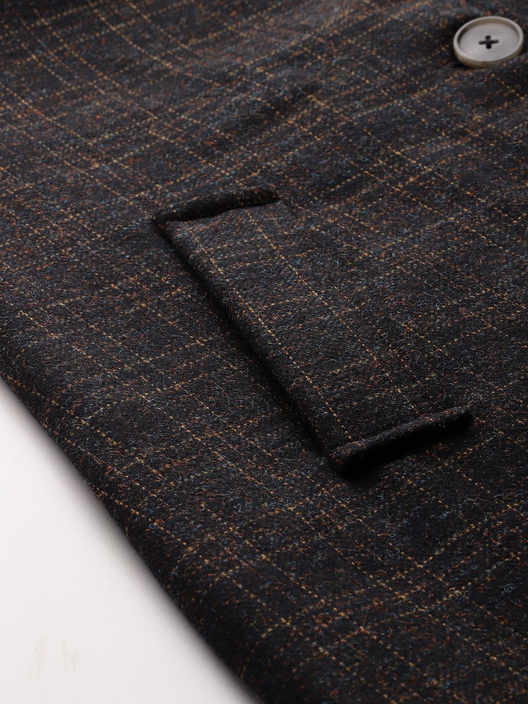 DressBerry Checked Single-Breasted Longline Overcoat