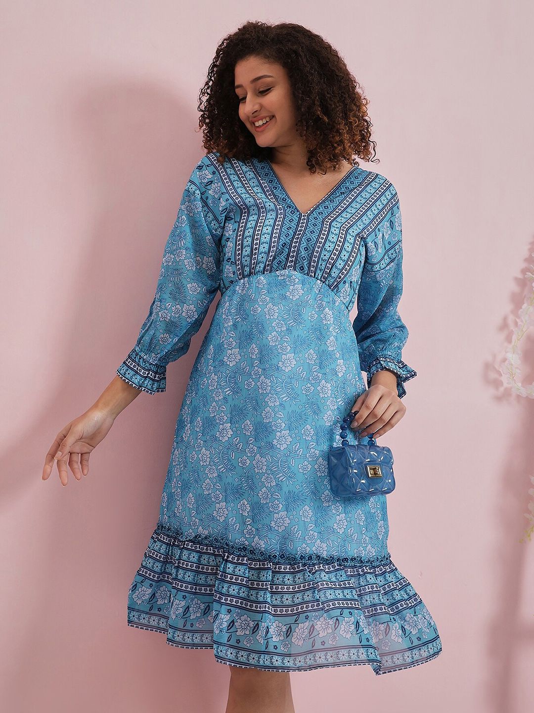 Athena Floral Printed Georgette Dress