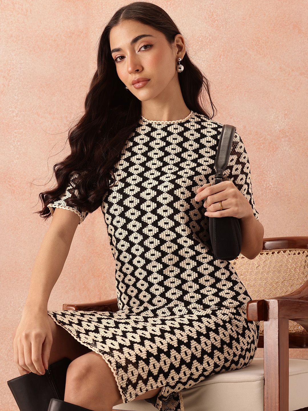 all about you Geometric Midi Dress