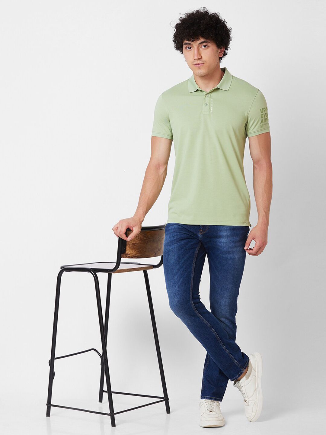 SPYKAR Polo Collar Cotton Slim Fit T-shirt