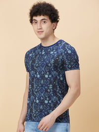 Being Human Men Abstract Printed Round Neck T-shirt