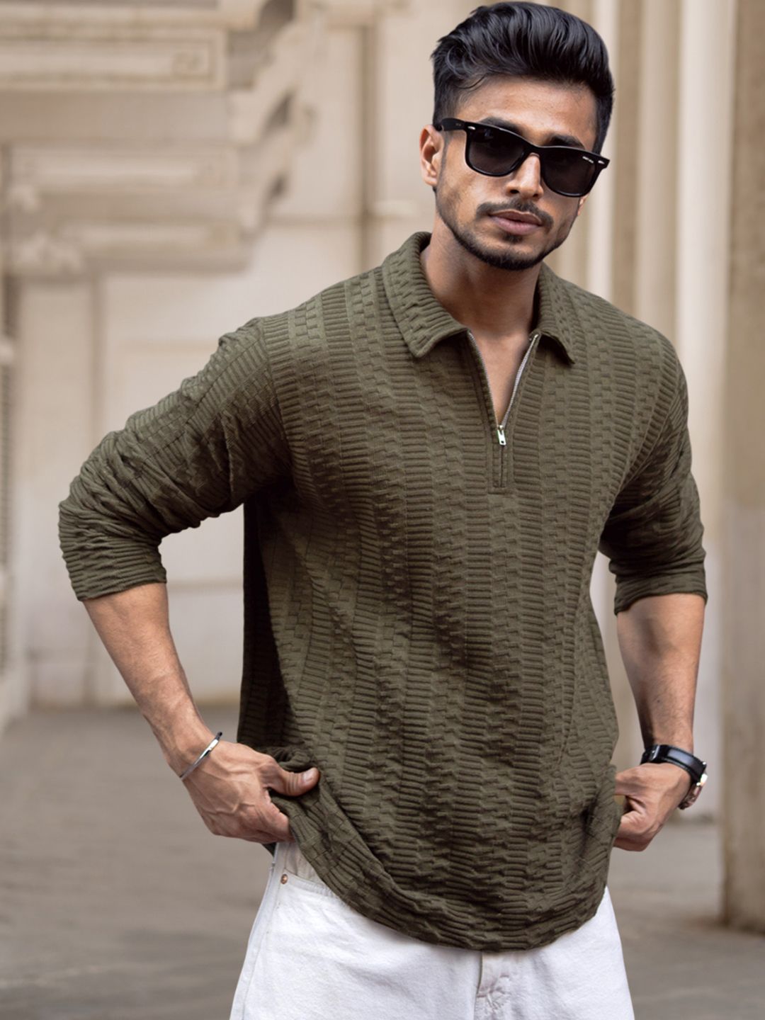 Powerlook Men Horizontal Stripes Opaque Casual Shirt