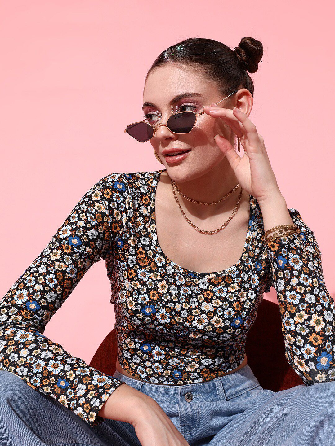 STREET 9 Multi-Coloured Floral Top