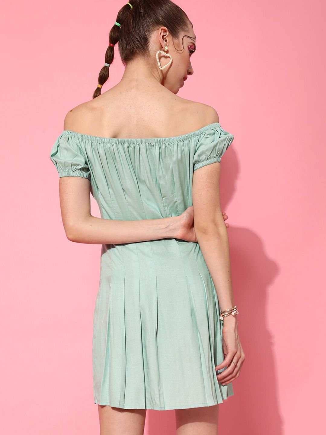 STREET 9 Women Turquoise Blue Solid Dress