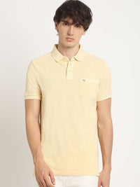 THE BEAR HOUSE Men's Solid Regular Fit Polo T-shirt