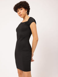 DressBerry Tea Party Chic Ribbed Mini Bodycon Dress