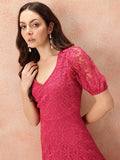 all about you Floral Lace A-Line Midi Dress