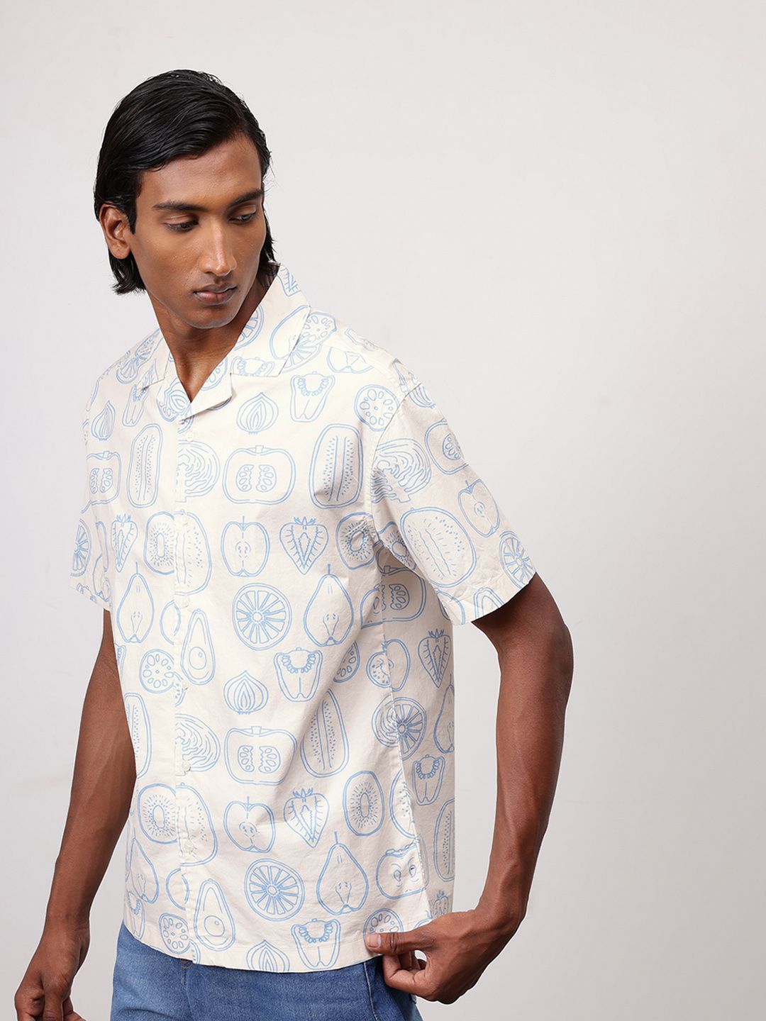 ether Men Comfort Fit Pure Cotton Printed Casual Shirt