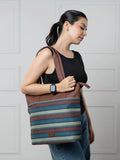 ZOUK Striped Shopper Tote Bag