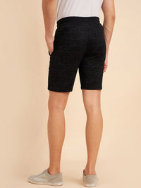 Sweet Dreams Men Black Mid Rise Geometric Printed Shorts