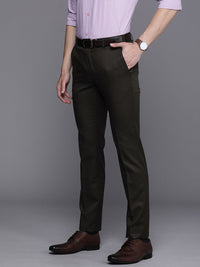 Raymond Men Checked Slim Fit Formal Trousers