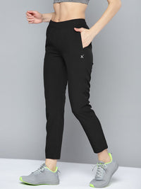 HRX By Hrithik Roshan Training Women Jet Black Rapid-Dry Brand Carrier Track pants