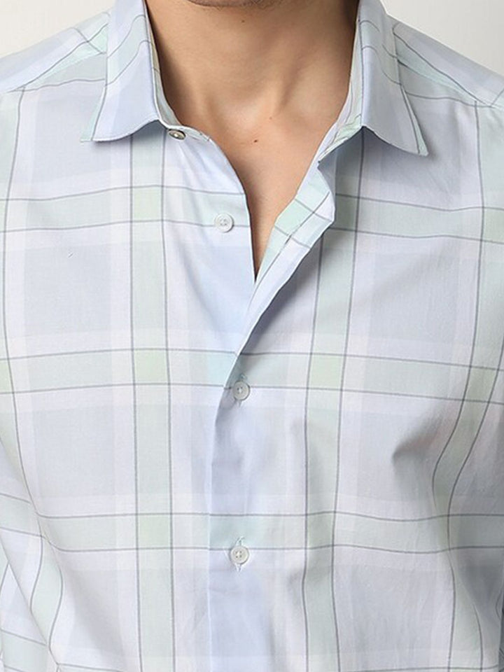 RARE RABBIT Men Tarkin Slim Fit Tartan Checked Cotton Shirt