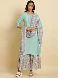 W Floral Embroidered Sequinned Straight Kurta