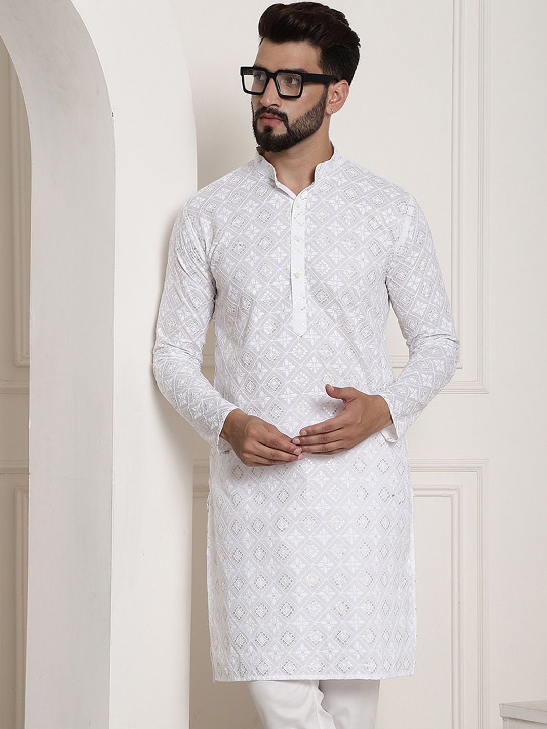 SOJANYA Printed Chikankari Kurta