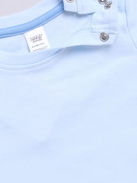 Moms Love Infants Boys Pure Cotton Applique Detail Dungaree With T-Shirt