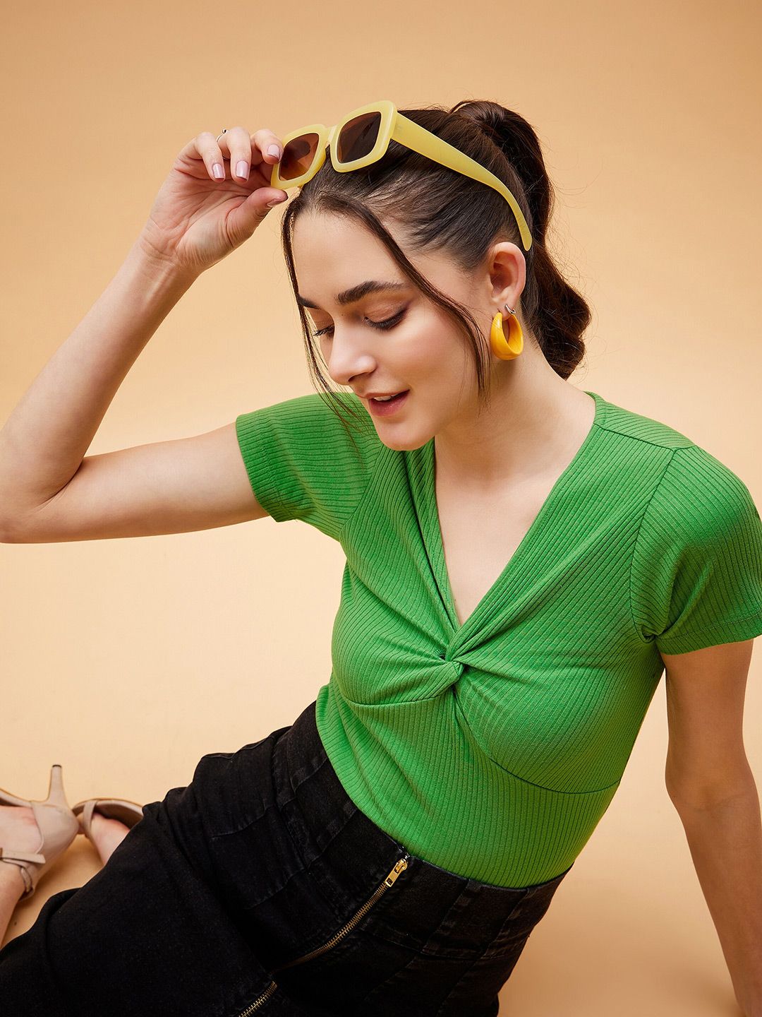 SASSAFRAS BASICS V-Neck Cotton Top