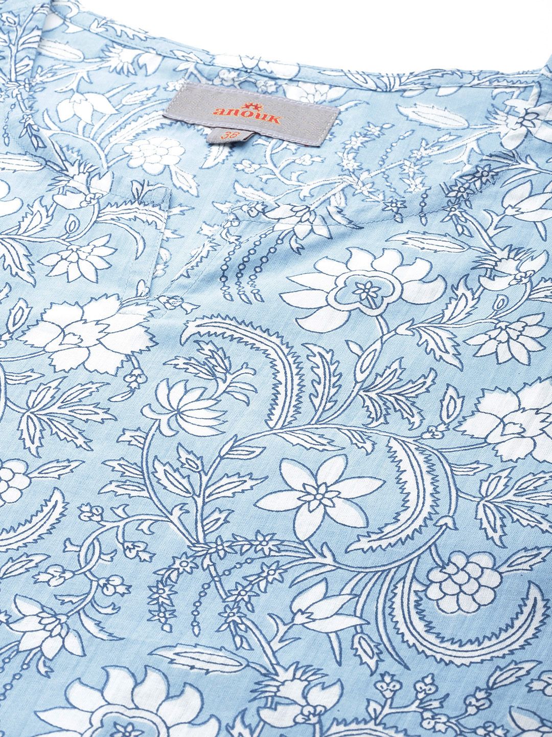 Anouk Men Ethnic Motifs Printed Pure Cotton Short Kurta