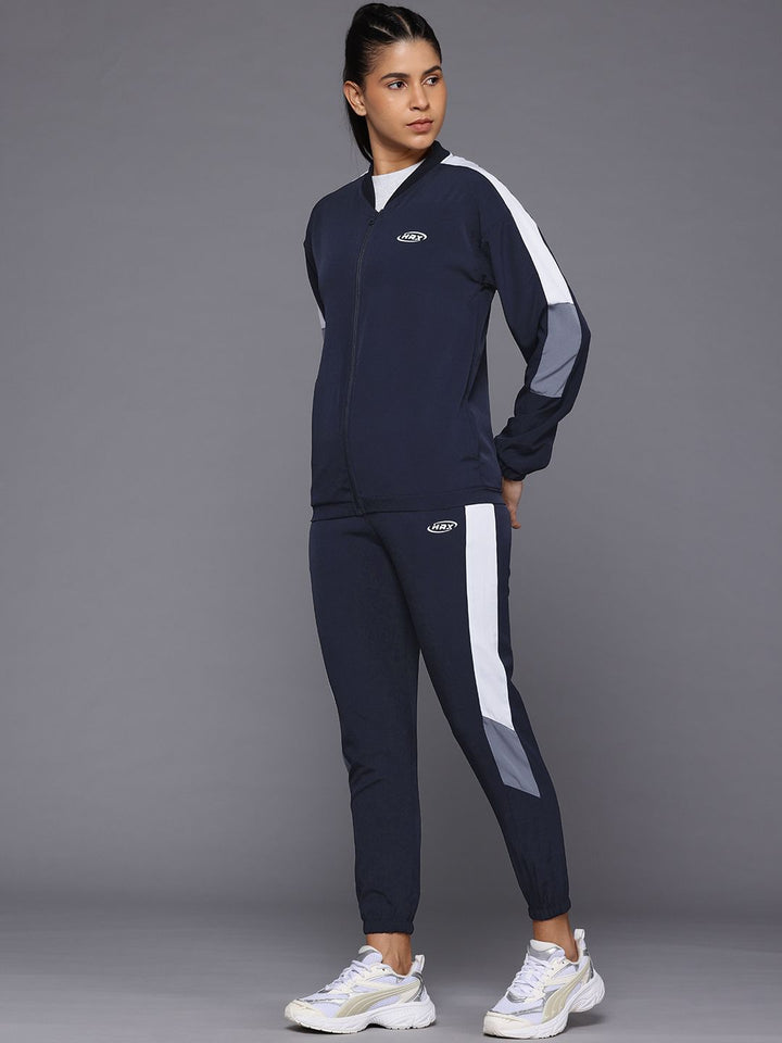 HRX by Hrithik Roshan Colourblocked Lifestyle Zip-Up Tracksuit