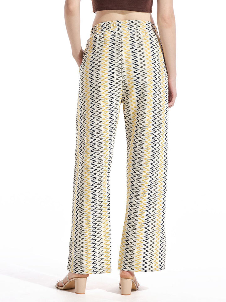 Bewakoof Women Printed Cotton Baggy Relaxed High-Rise Parallel Trousers
