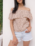 DressBerry Versatile Wild Off-Shoulder Printed Bardot Top