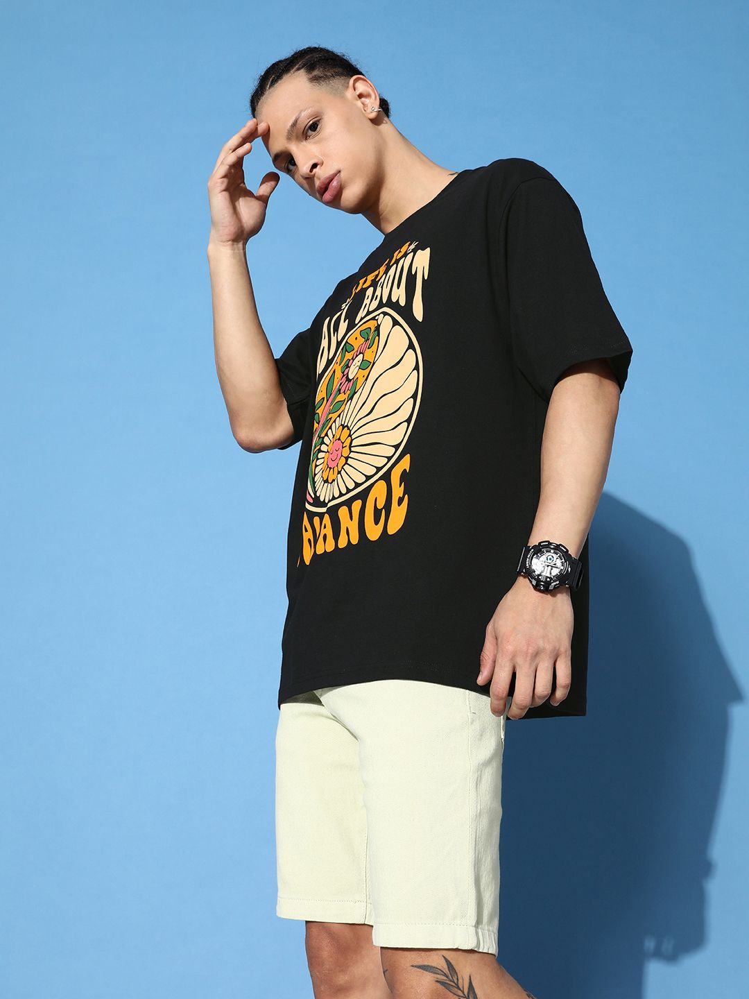 DILLINGER Printed Pure Cotton Oversized T-shirt