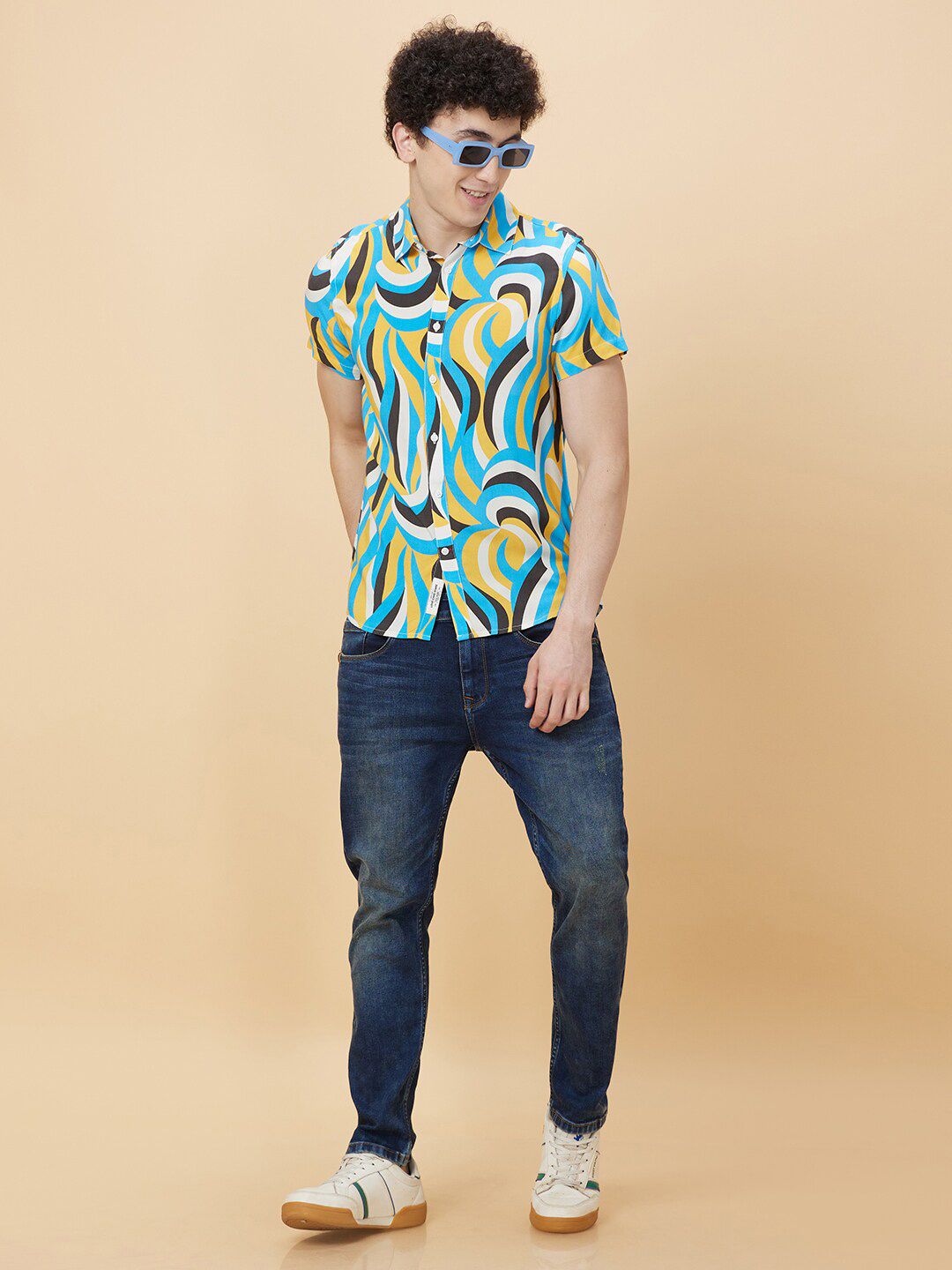 Being Human Slim Fit Geometric Printed Casual Shirt