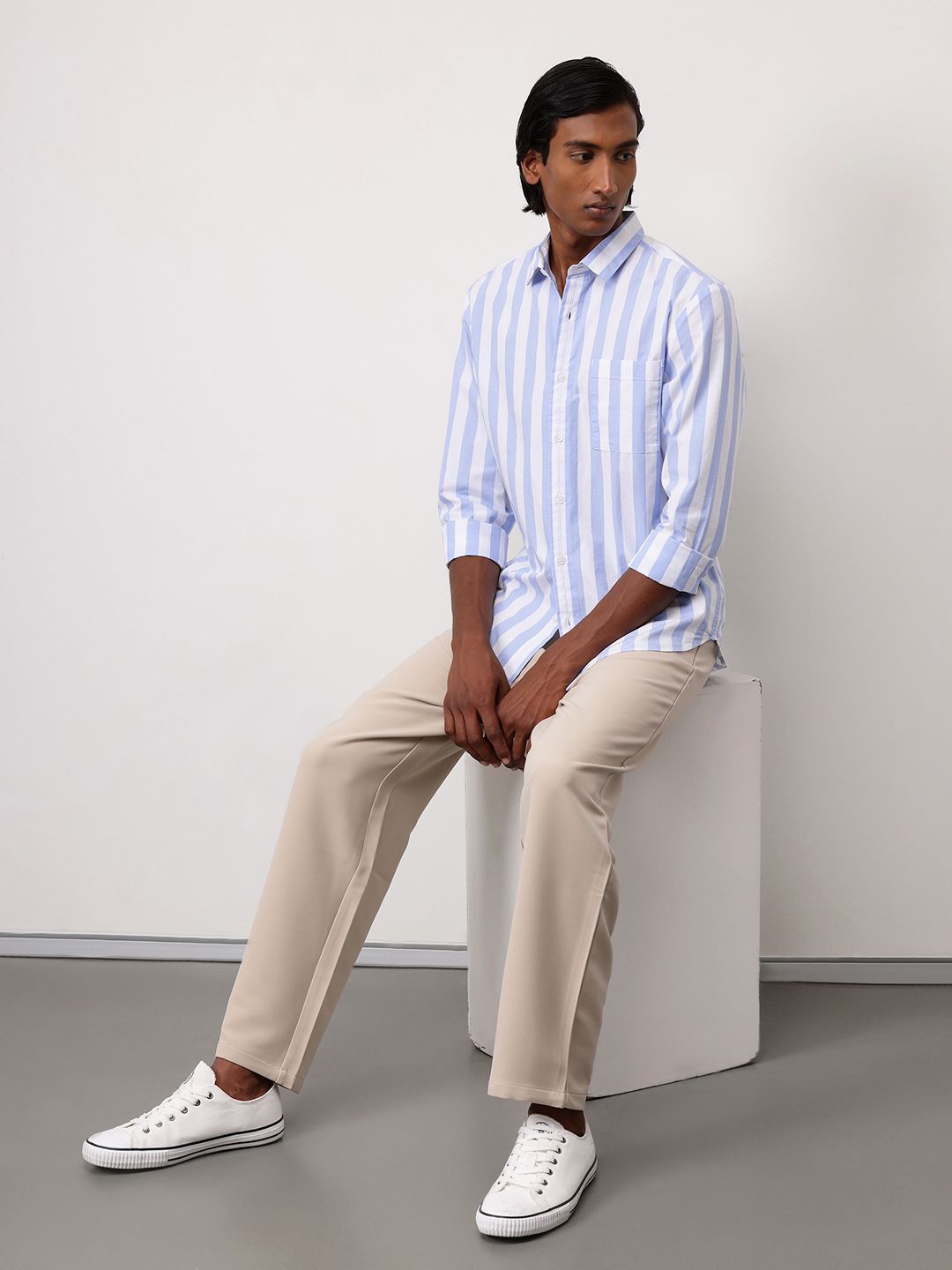 ether Men Classic Pure Cotton Striped Shirt