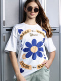 DressBerry Women Floral Printed Pure Cotton T-shirt