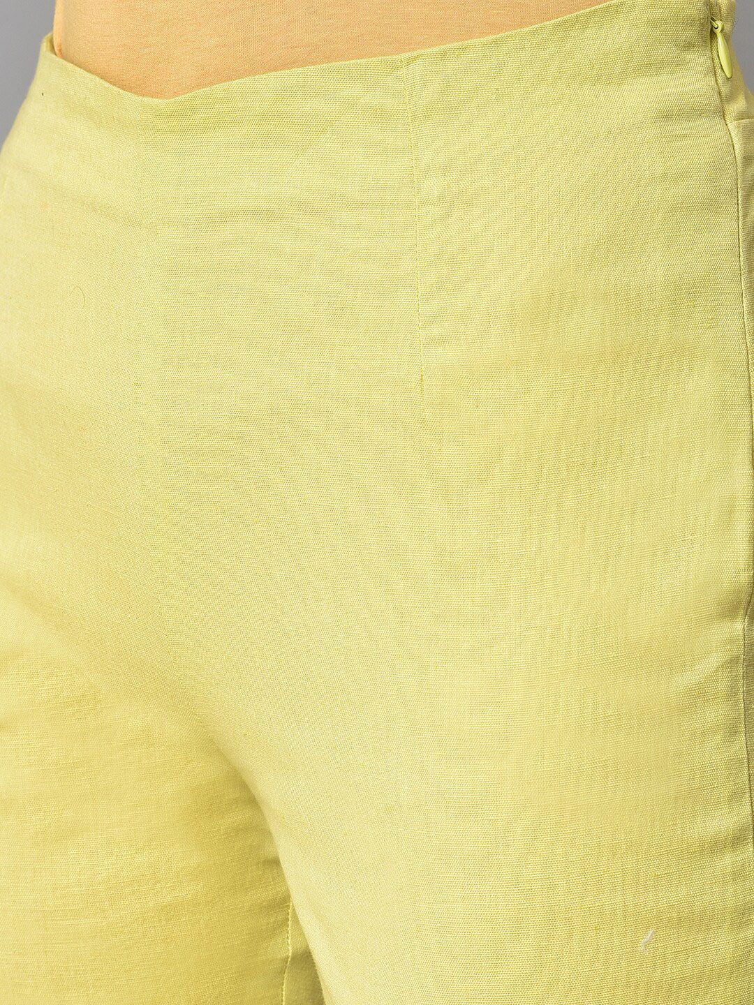 W Women Mid RIse Cropped Slim Fit Trousers