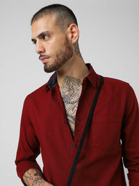 VASTRADO Men Solid Cotton Shirt