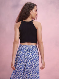 DressBerry Ribbed Sleeveless Fitted Crop Top