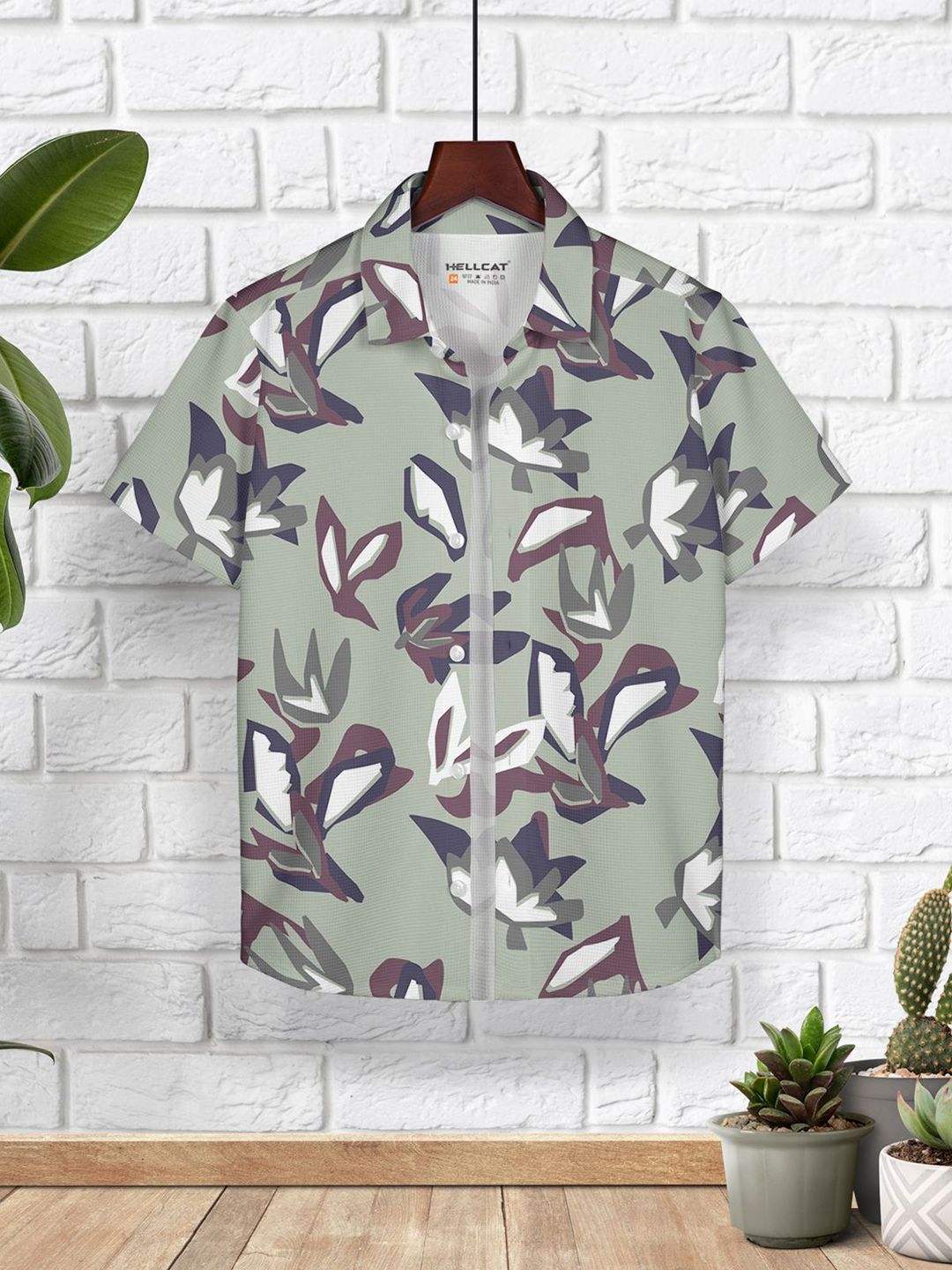HELLCAT Boys Floral Opaque Printed Casual Shirt