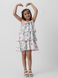 Nauti Nati Girls Floral Print Layered A-Line Dress