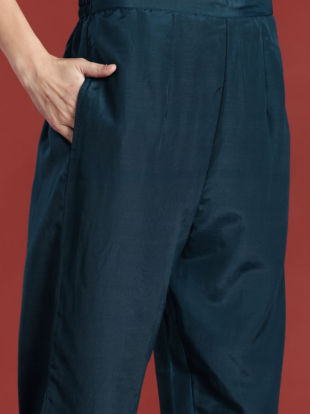 Indo Era Floral Embroidered Sequinned Kurta with Trousers & With Dupatta