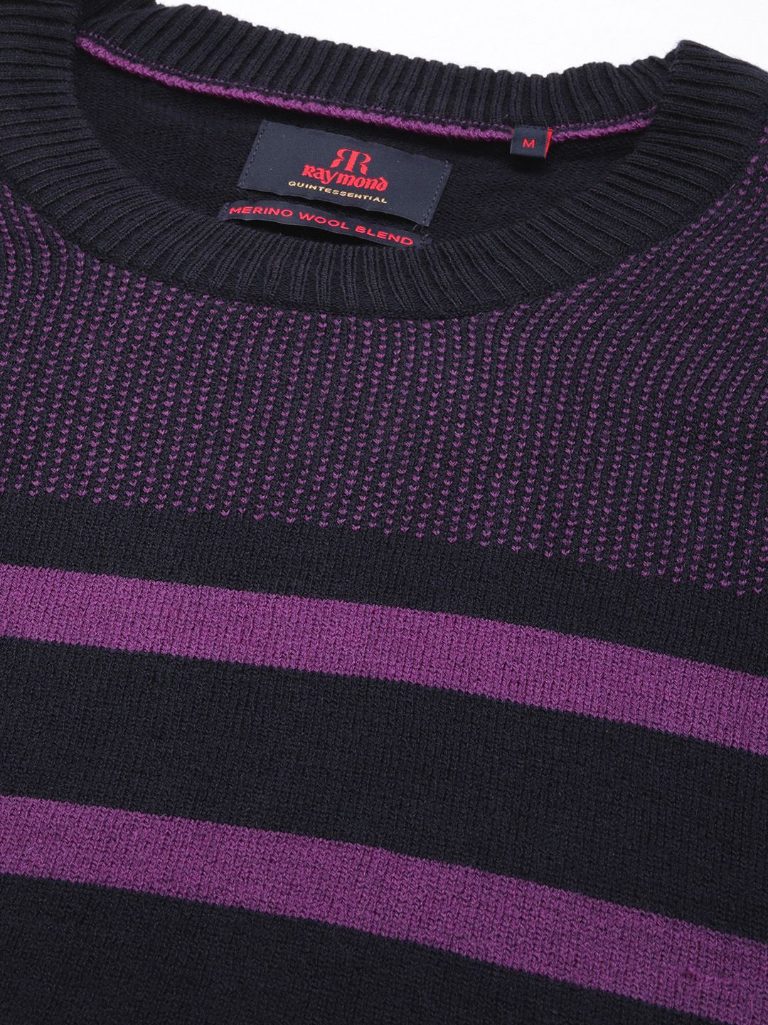 Raymond Men Violet Striped Pullover