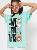 Bewakoof Women Typography Printed Round Neck Pure Cotton Oversized Toy Story T-shirt