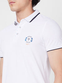 SPYKAR Polo Collar Applique Cotton Slim Fit T-shirt