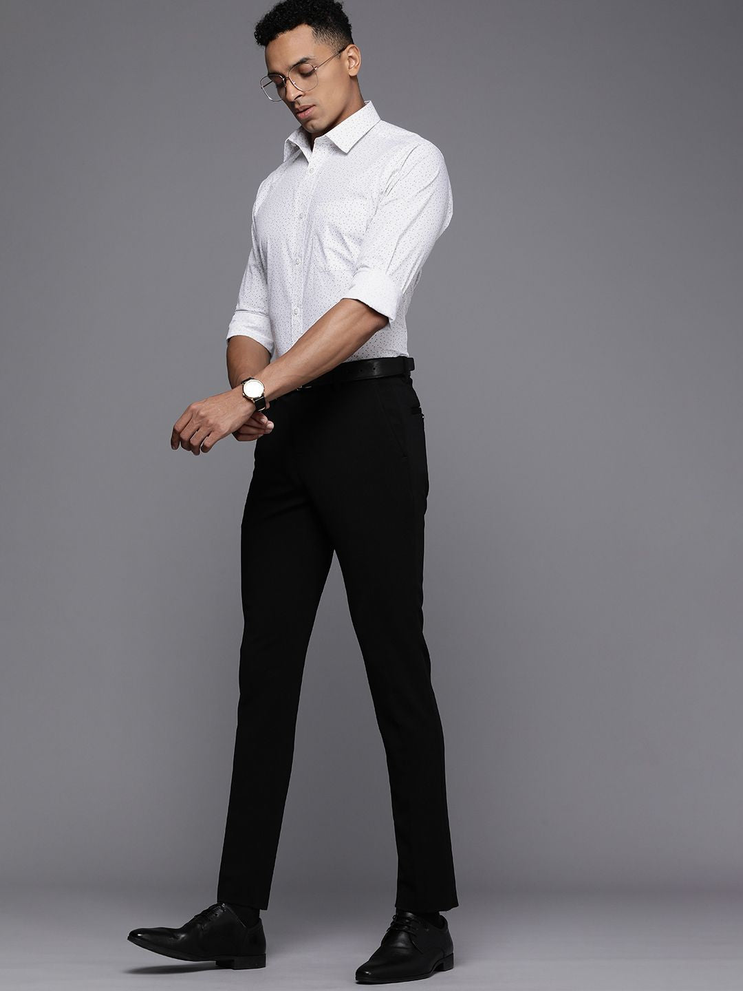 Raymond Pure Cotton Slim Fit Printed Formal Shirt