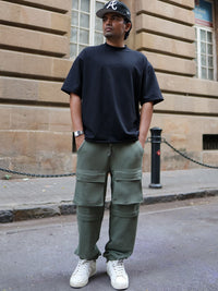 Powerlook Men Mid-Rise Cargo Track Pants