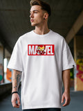 Bewakoof Men Marvel Ironman Typography Oversized Cotton T-shirt